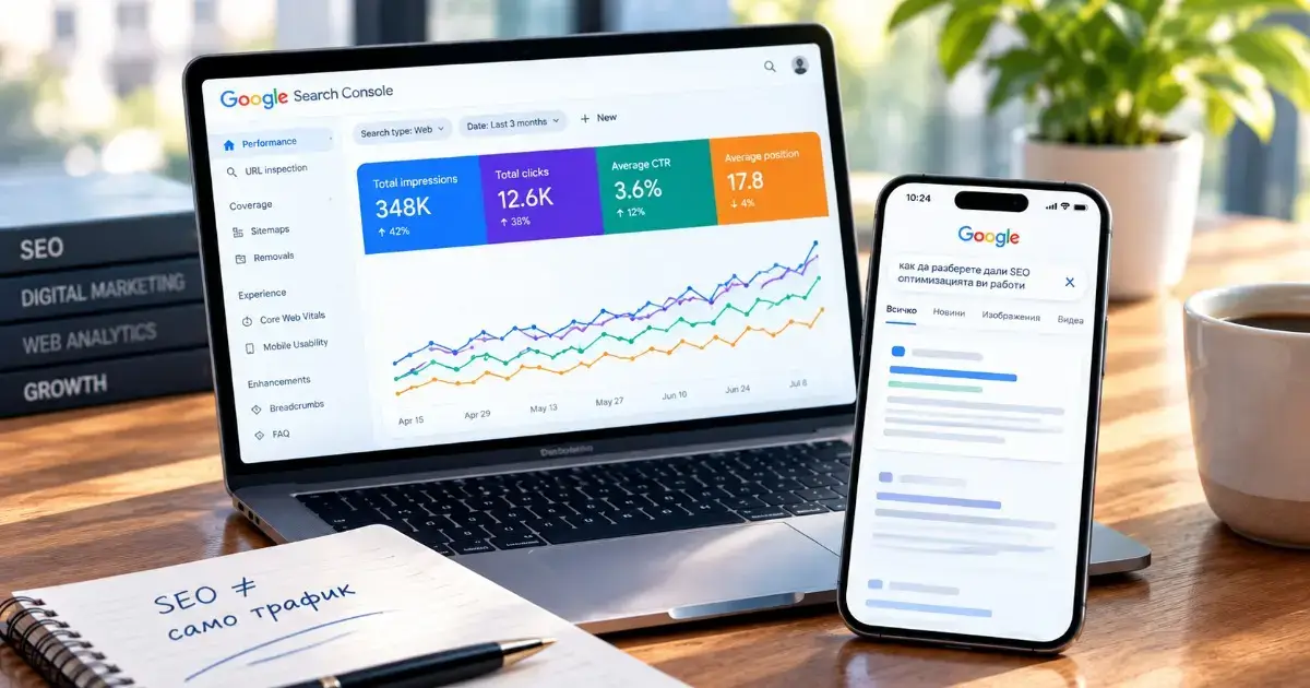 Как да разберете дали SEO оптимизацията работи по данните в Google Search Console